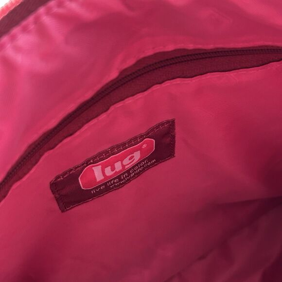 Lug Cable Car Cranberry Wine Bag Purse Quilted Adjustable Crossbody Hobo Zip Poc - Picture 9 of 14